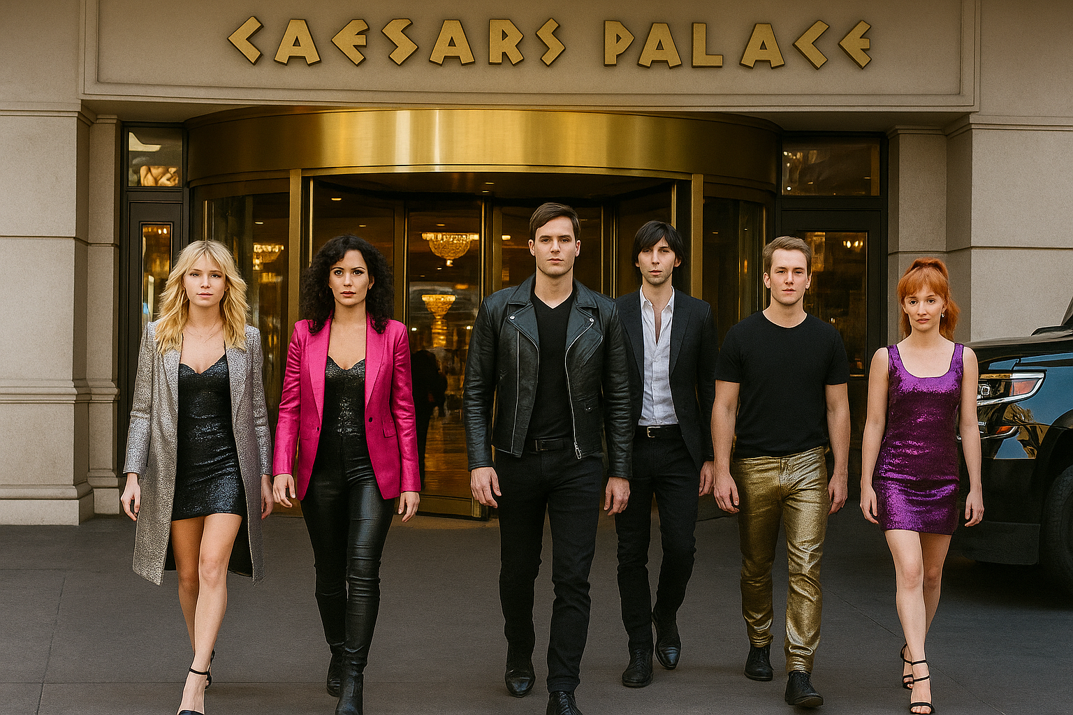 20251004_1526_Banda Saindo do Hotel_remix_01k6r7gq8dem0bmyxdk1etd7m7